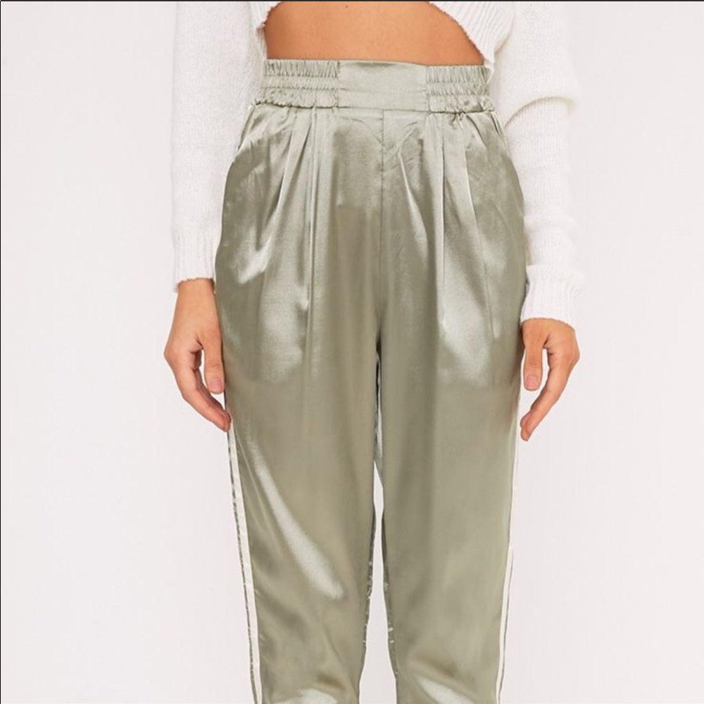 Sage Satin Track Pants - Picture 4 of 5